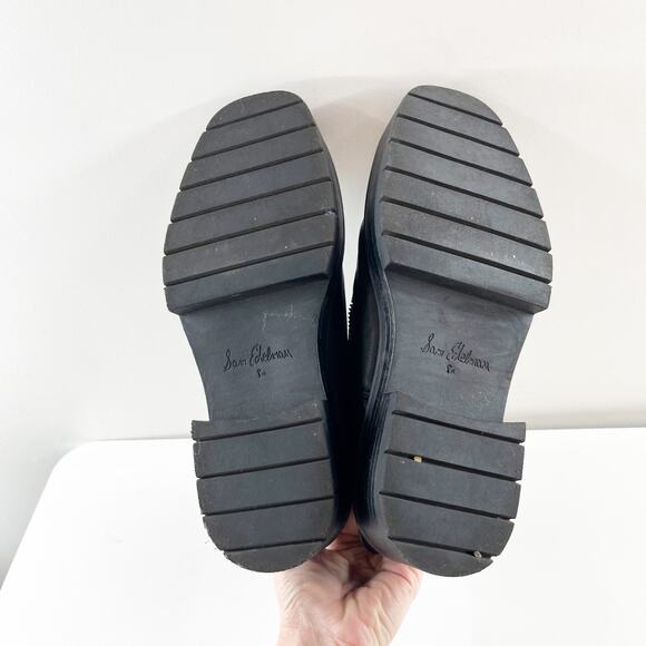 Sam Edelman Linds Ankle Moto Combat Leather Boots Booties Black 8.5 - Picture 3 of 7